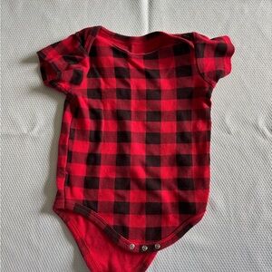 Red and Black Plaid Kids Bodysuit